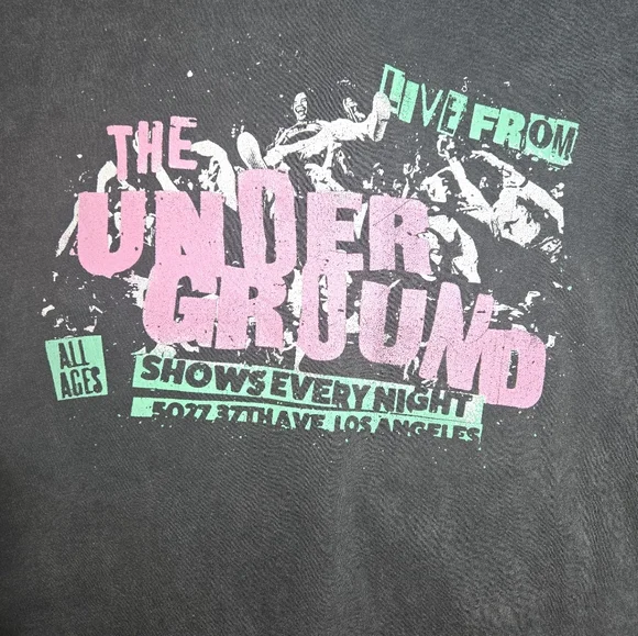 Hollister Crop Top Tee, Large, Grunge, NWT - Picture 2 of 6